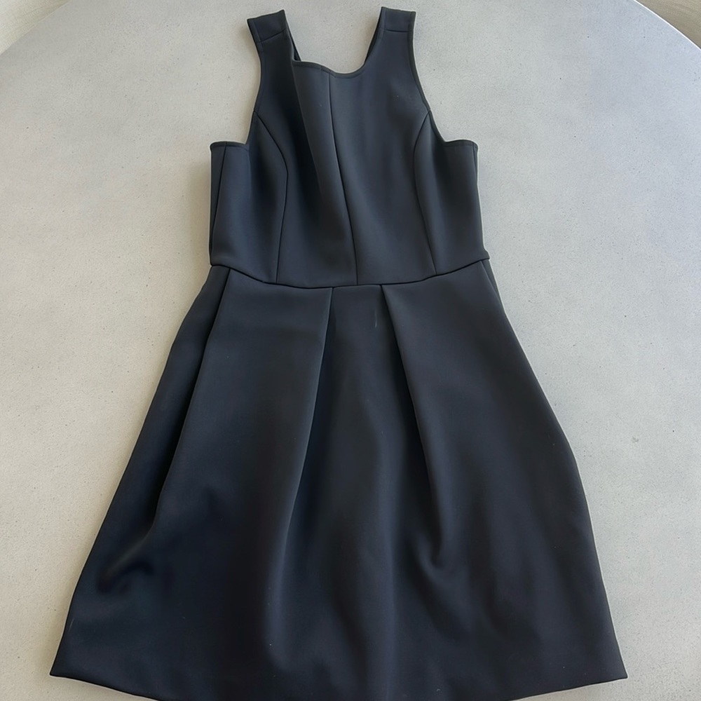 Madewell black fit and flare dress